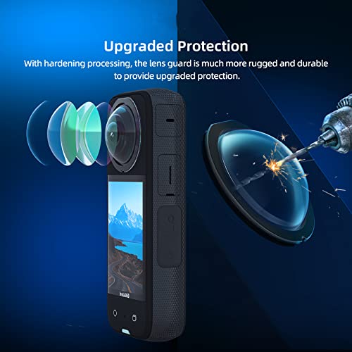 Rszfnjxry Silicone Protective Cover Case and Lens Guards Cap for Insta360 x3,Bundle Include 1pc Black Silicone Case+2pcs Lens Guards Cap