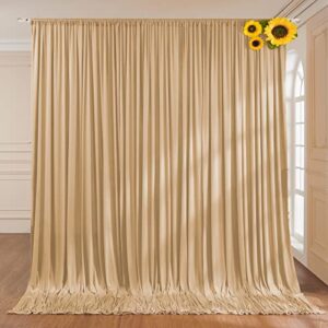 10x7ft Champagne Wrinkle Free Thick Fabric Backdrop Curtain Drapes Beige Backdrop Panels Background for Birthday Wedding Baby Shower Party
