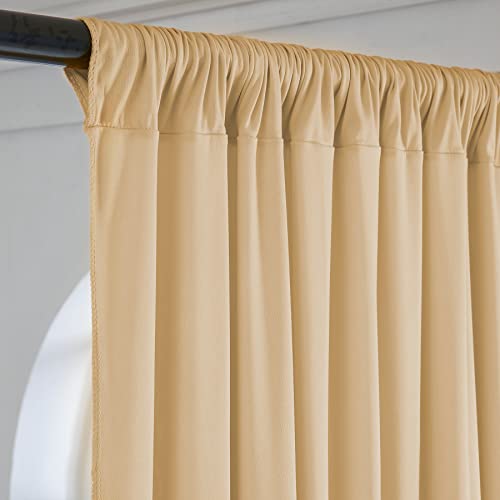 10x7ft Champagne Wrinkle Free Thick Fabric Backdrop Curtain Drapes Beige Backdrop Panels Background for Birthday Wedding Baby Shower Party