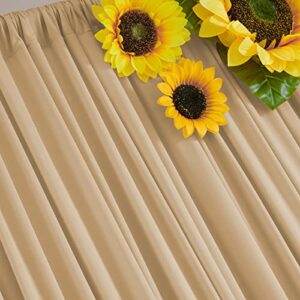 10x7ft Champagne Wrinkle Free Thick Fabric Backdrop Curtain Drapes Beige Backdrop Panels Background for Birthday Wedding Baby Shower Party