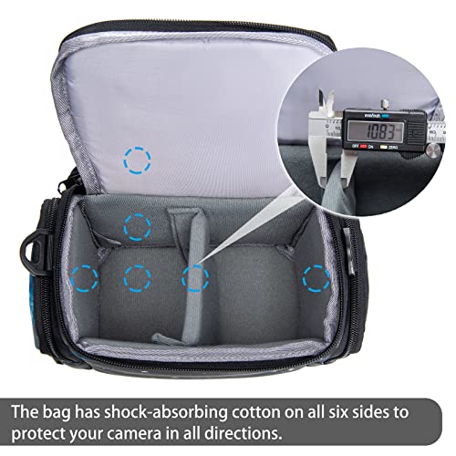 CADeN Compact Camera Shoulder Crossbody Bag Case Compatible for Nikon, Canon, Sony SLR/DSLR Mirrorless Cameras and Lenses Waterproof(1.0 S, Sky Blue)