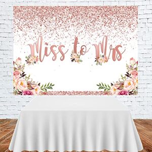 Lofaris Rose Gold Miss to Mrs Bridal Shower Photography Backdrop Pink Floral Glitters Confetti Wedding Bride to Be Engagement Photography Background Party Banner Photo Booth Prop 7x5ft