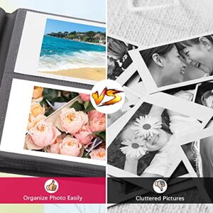 160 Pockets Photo Album for Fujifilm Instax Wide 300, Polaroid 600 i-Type 3.5x4.5 Inch Film Album, Compatible with Polaroid Now OneStep2 OneStep+ Instant Camera, POP Lab Print Camera (Black)