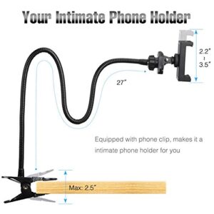 Webcam-Stand-Mount Phone Camera Desk-Clamp-Holder - 27 Inch Flexible Gooseneck Arm Mount Stand for Phone Gopro Hero Webcam C922 C930 C930e C920 Brio 4K C615 C922x C925e C920s C270 C310