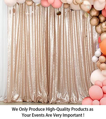 ShinyBeauty PHOTOBOOTH Background Best Choice-7FTx7FT-Champagne-Sequin Photography Backdrop Curtains for Wedding