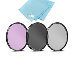 58mm multi-coated 3 piece filter kit (uv-cpl-fld) for canon rebel t5, t6, t6i, t7i, t8i, eos 80d, eos 90d, eos 77d, sl3 cameras with canon ef-s 18-55mm is stm lens