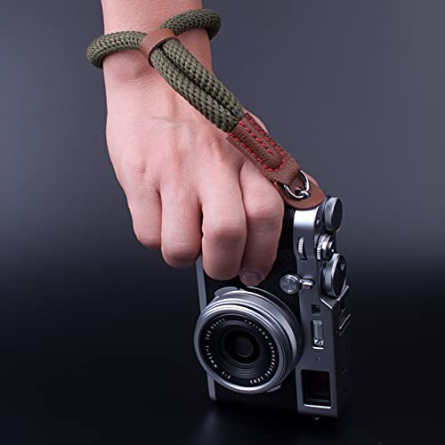 VKO Green Soft Camera Wrist Strap, Hand Strap Compatible with Fujifilm X-T30 X-T4 X-T3 X100F X-T20 X-T2 X-Pro2 X-E2 X30 X100T A6100 A6600 A6400 A6000 Cameras Adjustable Safety Handstrap