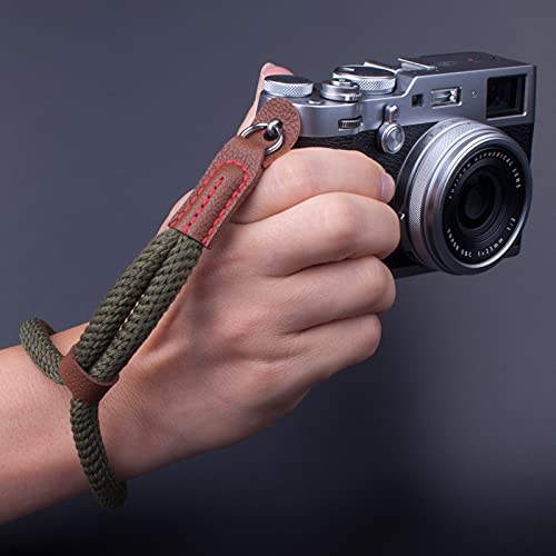 VKO Green Soft Camera Wrist Strap, Hand Strap Compatible with Fujifilm X-T30 X-T4 X-T3 X100F X-T20 X-T2 X-Pro2 X-E2 X30 X100T A6100 A6600 A6400 A6000 Cameras Adjustable Safety Handstrap