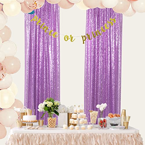 Sequin Curtains 2 Panels Lavender 2FTx8FT Sequin Photo Backdrop Sequin Backdrop Curtain Pack of 2-1011E