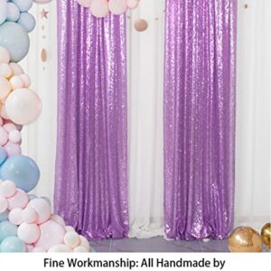 Sequin Curtains 2 Panels Lavender 2FTx8FT Sequin Photo Backdrop Sequin Backdrop Curtain Pack of 2-1011E