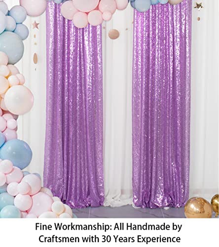 Sequin Curtains 2 Panels Lavender 2FTx8FT Sequin Photo Backdrop Sequin Backdrop Curtain Pack of 2-1011E