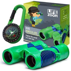 kids binoculars and compass – 8×21 compact binoculars for kids – high resolution real optics – bird watching- small binoculars for kids 5-12, boys, girls – outdoor play – hunting – camping
