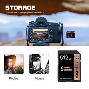 Memory Cards 512GB SD Card Class 10 for Digital Camera Vloggers,Filmmakers,Photographers 512GB Memory Card Camera SD Card Class 10,High Speed