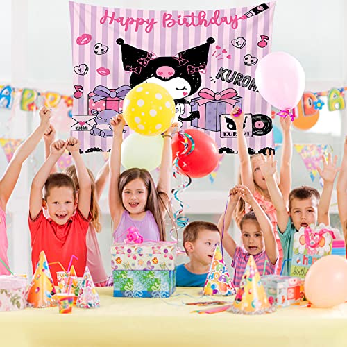 Little Devil Birthday Party Supplies, Kawaii Banner Party Decorations Living Room Tapestry for Bedroom Cartoon Photography Background(BAN-KU B)