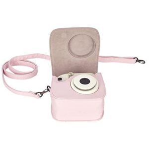 Phetium Protective Case Compatible with Instax Mini 7+ 7s 7c Instant Film Camera/Polaroid PIC-300, Premium Vegan Leather Bag Cover with Removable Strap (Blush Pink)