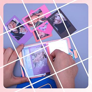 Ndsox 2x3 One-Handed Mini Photo Album 36 Pockets Portable Kpop Photo Card Holder Compatible with Fujifilm Instax Mini Cameras/Polaroid Snap Touch/SocialMatic Instant Cameras, Rainbow