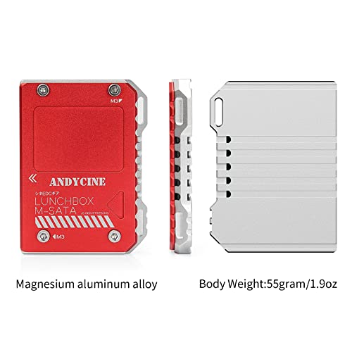 ANDYCINE Magnalium Case for mSATA SSD Compatible for Atomos Ninja V,V+, Ninja Flame, Ninja Inferno, and Shogun Inferno  with mSATA to SATA Adapter