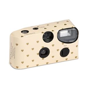 weddingstar disposable camera with flash – gold hearts