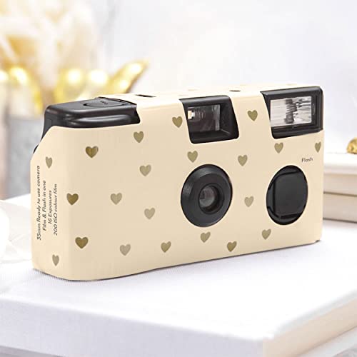 Weddingstar Disposable Camera with Flash - Gold Hearts