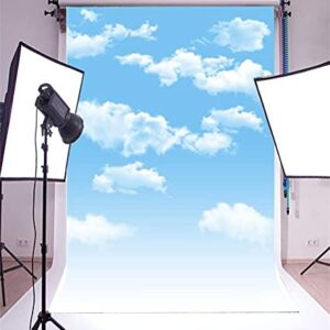 AOFOTO 3x5ft Blue Sky Backdrops White Clouds Photo Shoot Background Photography Studio Props Digital Video Drop Baby Infant Kid Newborn Toddler Artistic Portrait