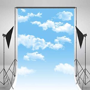 AOFOTO 3x5ft Blue Sky Backdrops White Clouds Photo Shoot Background Photography Studio Props Digital Video Drop Baby Infant Kid Newborn Toddler Artistic Portrait