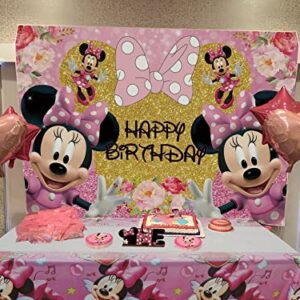 Mouse Backdrop and Mouse Tablecloth Girls Birthday Party Backdrop and Table Cover Mouse Birthday Party Supplies