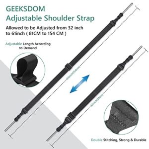 GEEKSDOM Adjustable Shoulder Strap for Laptop iPad Case Camera Duffle Bag Briefcase Comfort Neck Strap Nylon 32"-61"(Black)
