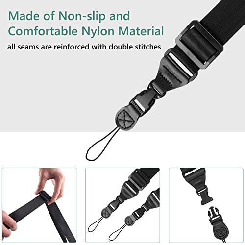 GEEKSDOM Adjustable Shoulder Strap for Laptop iPad Case Camera Duffle Bag Briefcase Comfort Neck Strap Nylon 32"-61"(Black)