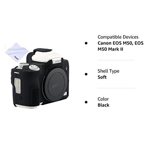 Yisau Case for Canon EOS M50/EOS M50 Mark II, Soft Silicone Skin Housing Protective Cover for Canon EOS M50/M50 Mark II Digital Camera Body (Black)