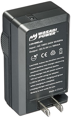 Wasabi Power Battery (2-Pack) and Charger for Nikon EN-EL20, Nikon EN-EL20a, Nikon Coolpix A, Nikon 1 AW1, Nikon 1 J1, Nikon 1 J2, Nikon 1 J3, Nikon 1 S1, Nikon 1 V3, and Blackmagic Pocket Cinema Camera