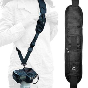 hiiguy dslr camera strap for photographer – extra long 44 inch camera straps for photographers – heavy duty polyester camera shoulder strap with camera accessories – ideal for professionals, hobbyists