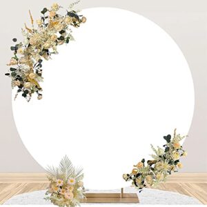 7.2x7.2ft White Round Backdrop Cover White Circle Backdrop Cover Round Fabric Photo Background for Photography Party Birthday Wedding Baby Shower Home Decorations