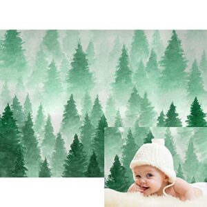 Allenjoy Green Oil Painting Forest Backdrop Nature Watercolour Tree Christmas Party Photography Backdrop Kids Newborn Baby Portrait Photoshoot Background 7x5ft Photo Booth Studio Props