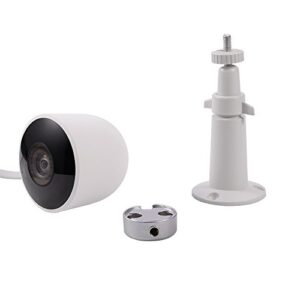 holaca compatible for nest cam wall mount versatile aluminum bracket compatible for google nest cam outdoor security camera (white-aluminum)