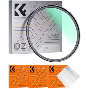 k&f concept 58mm mc uv protection filter slim frame with 18-multi-layer coatings for camera lens (k-series)