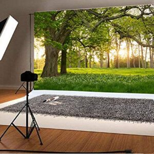 Leowefowa 7X5FT Spring Backdrop Rural Forest Trees Backdrops for Photography Blooming Flowers Green Grassland Nature Vinyl Photo Background Kids Adults Outdoor Travel Portraits Studio Props