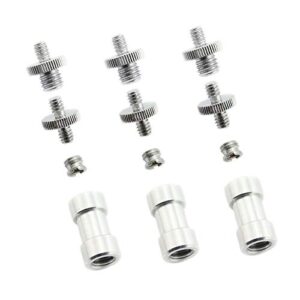 maxmoral 3 sets 1/4 inch to 3/8 inch threaded screw mount adapter set for camera tripod monopod dslr camera flash trigger – female to female adapter, male to male screw, reducer bushing screw