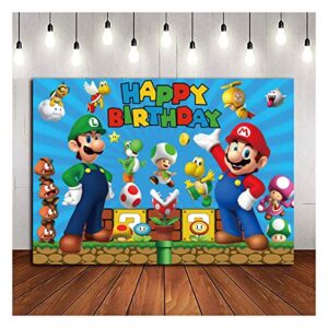 8x6ft cartoon coin video game happy birthday theme photography backdrops children boys birthday party decor supplies cake table decor kids shoot photo backgrounds props
