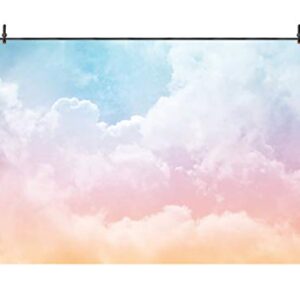 Rainbow Cloud Birthday Backdrop Blue Colorful Sky Wedding Party Decoration Girl Birthday Party Photography Background 6x4ft