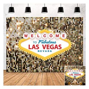 welcome to las vegas party photography backdrops 7x5ft fabulous casino poker movie themed photo background vintage costume dress-up birthday prom ceremony baby shower banner supplies props vinyl