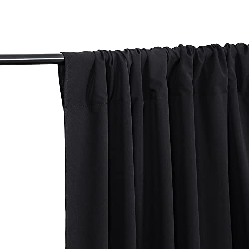 Black Backdrop Curtains for Parties 5ft x 10ft 2 Panels Thick Fabric Backdrop Drape for Birthday Graduations