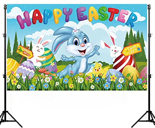 Happy Easter Banner Backdrop for Easter Party Decorations Supplies