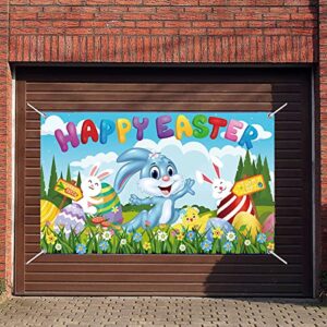 Happy Easter Banner Backdrop for Easter Party Decorations Supplies