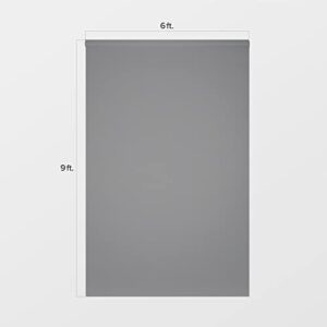 Julius Studio 6 x 9 ft. (72 x 108 inch) Pure Gray Backdrop Screen, 100% Pure Seamless Background, High Density 150 GSM Grey Fabric with Elastic String Clips for Photo Video Streaming Studio, JSAG799