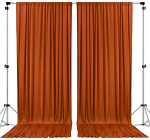 ak trading co. 10 feet x 10 feet rust polyester backdrop drapes curtains panels with rod pockets – wedding ceremony party home window decorations
