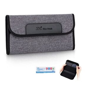 4 pockets lens filter case for filter up to 82mm (37mm 40.5mm 43mm 46mm 49mm 52mm 55mm 58mm 62mm 67mm 72mm 77mm),foldout filter pouch with microfiber cleaning cloth,photography filter holder bag