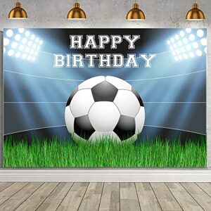 aibiin soccer birthday party backdrop soccer field photo background soccer party decorations backdrop for men football field green grass photography background for boys kids cake table vinyl 7x5ft