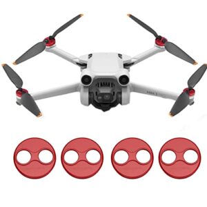 Darkhorse Upgraded Aluminum Motor Cover Cap 4 Pieces Compatible with DJI Mini 3 Pro Drone Accessory - Dustproof,Waterproof, Protection Mounts - Red