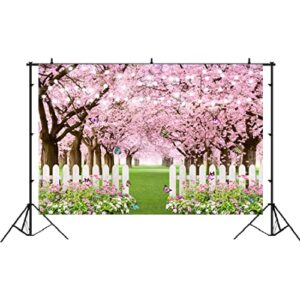 Lofaris 5x3ft Spring Flowers Photography Backdrop Pink Floral Cheery Blossom Easter Background Baby Shower Birthday Wedding Marriage Registration Bridal Shower Portrait Banner Photo Booth Studio Props