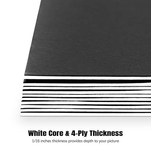 AUEAR, Black 12x12 Uncut Mat Matte Boards for Picture Framing, Print, Artwork - Backing Boards 1/16" Thick, 15 Pack